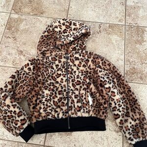 Aéropostale faux fur leopard coat
